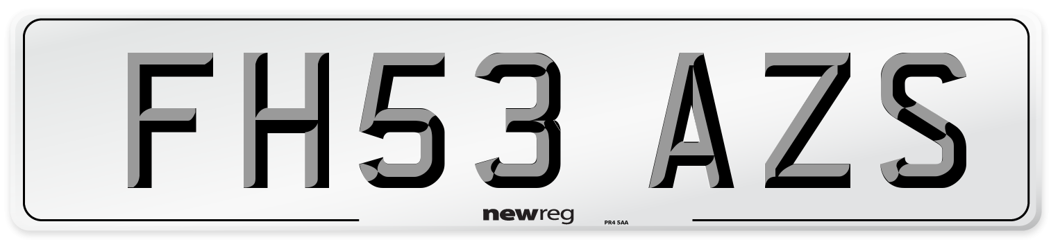 FH53 AZS Number Plate from New Reg